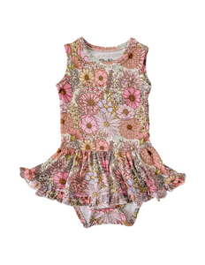 Самый продаваемый винтажный боди-комбинезон с цветочным принтом и юбкой - Product Image 1