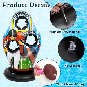 <b>Inflatable</b> Football Toss Target Game with 3 Holes <b>for</b> <b>Pool</b> & Backyard Interactive Play - Product Image 3