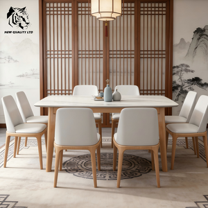 Usine chinoise, prix réduit, logo personnalisé, petit MOQ, expédition immédiate, nouvelle collection de meubles de salle à manger, table à manger en bois. - Product Image 4