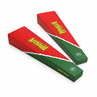 Boîtes d'emballage pliables en papier trapézoïdales pour cigarettes roulées King Size avec logo personnalisé, emballages pour cônes et wraps à base de plantes