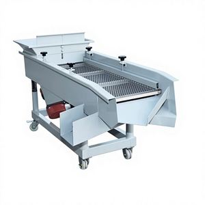 Machine de tamisage vibrant linéaire en acier inoxydable pour aliments, vitesse réglable, 1 couche, portionnement automatique pour haricots, sucre, farine - Product Image 1