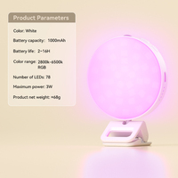 Mini Lampe LED Portable RVB pour Selfie et Visioconférence, Rechargeable, pour Téléphone/Tablette/Ordinateur Portable