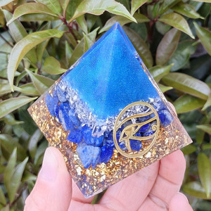 Kogiya <b>Crystal</b> <b>Chip</b> Pyramid Resin Epoxy Craft Eye Of Horus Laser Engraved Home Decoration Desktop Ornament - Product Image 2