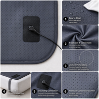 Tapis de mise à la terre gris pour lit, tapis de sommeil conducteur pour les pieds et le corps entier, tapis de mise à la terre pour le sommeil et le bien-être