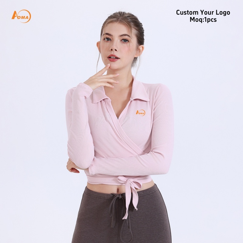 Aoyema Women's Sportswear Summer Activewear Breathable Tight Fit New Quick Dry Breathable Gym Smart Stretch Long Sleeve Yoga Top