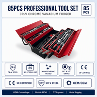 Boîte à outils de réparation automobile OEM 85 pièces, outils à main universels, clés à cliquet en acier, jeux de douilles
