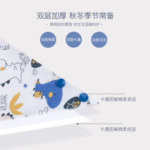 Baberos para bebé de algodón puro con patrón de dibujos animados triangulares para recién nacidos y niños pequeños, primavera 2022 - Product Image 1