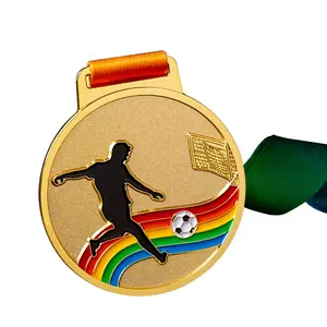 Free Design Logo Gold Plated 2D 3D Zinc Alloy Gritty Effect Race Award Association Custom Medals Manufactures