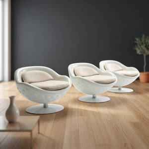 Nordic Egg Waiting <b>Chair</b> Swivel Leisure Armchair Upholstered Accent Seat for Reception Lounge Hotel - Product Image 3