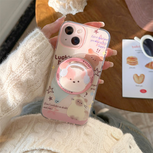 Coque de téléphone magnétique mignonne chat et chien, coque de protection double couche avec motif lettres pour iPhone 17 Pro Max 16 15 14 - Product Image 3