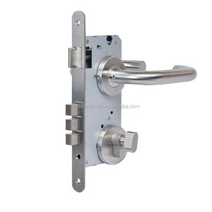 Serrure à mortaise européenne moderne, cylindre à profil européen, poignée de porte, ensemble de serrures, acier inoxydable, finition satinée, installation facile pour - Product Image 2