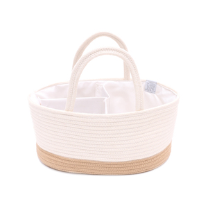 Pañal del bebé organizador bolsa plegable de algodón cesta de cuerda para el pañal gran coche de viaje bolsa - Product Image 5