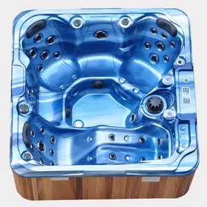 Trung Quốc biểu tượng tùy chỉnh Thương hiệu thủy liệu pháp massage bằng gỗ cháy bồn tắm nước nóng Spa bể sục cho 4-5 người
