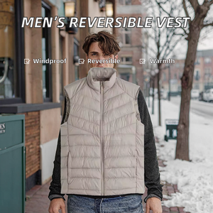 Chaqueta de Invierno sin Mangas para Hombre, de Alta Calidad, Estilo Casual, con Cierre Mandarín, Reversible, Resistente al Viento, Transpirable, de Poliéster/Algodón - Product Image 2