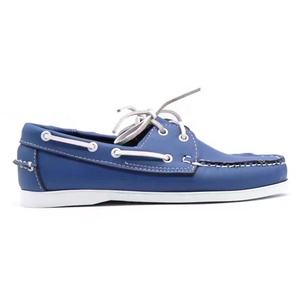 Chaussures originales de haute qualité, authentiques, de la marque Docksides, de couleur bleue - Mocassins en cuir de qualité supérieure à bout rond, à lacets, chaussures <span class=keywords><strong>bateau</strong></span> pour hommes, style pieds nus - Product Image 5