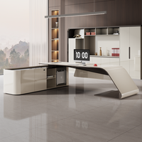 Bureau de direction modulaire en MDF facile à assembler, ensemble de table et de chaise de bureau, bureau de direction moderne de luxe, mobilier de bureau sain