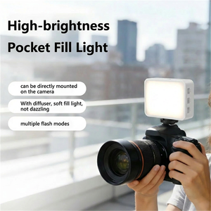 Mini Luce LED Portatile da 40W ad Alta Luminosità Ricaricabile con Attacco Hot Shoe per Vlog e Streaming <span class=keywords><strong>Live</strong></span> - Product Image 6