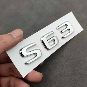 3D ABS cromo Logo S63 letras coche maletero emblema insignia Calcomanía para Mercedes Benz S63 AMG W222 W221 C217 S63 accesorios adhesivos - Product Image 3