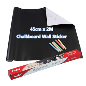 Carta da Parati Effetto <span class=keywords><strong>Lavagna</strong></span> in CPP 45cm X 2m, Adesiva e Rimovibile, con 5 Colori di Gesso per Casa, Ufficio, Studio, Caffè o Ristorante - Product Image 1
