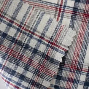 Prezzo basso di alta qualità 30% di Ramiè 70% cotone tinto in filo tr tessuto per la camicia delle donne