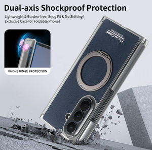 Funda Plegable con Soporte Giratorio Magnético y Ranuras para Tarjetas, de Cuero, para <span class=keywords><strong>Samsung</strong></span> Z Fold 7 - Product Image 3