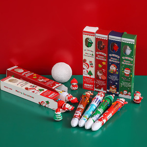 Exhibition New Christmas Ballpoint Pens 10 Colors Push <b>Button</b> Office School Stationery Gift Set - Product Image 3