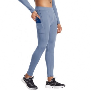 Mallas de gimnasio talla EE. UU. 90% poliéster 10% Spandex logotipo personalizado ropa deportiva entrenamiento Fitness mallas pantalones de compresión hombres con bolsillos - Product Image 5