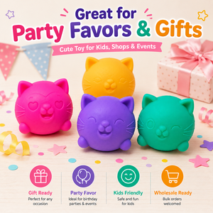 Cute <b>Cat</b> Shape Soft <b>Squishy</b> Toy, Colorful Slow Rebound Squeeze Stress Relief Toy for Kids Party Gifts Wholesale - Product Image 2