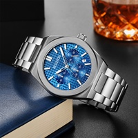 Montre pour homme, chronographe, résistante à l'eau, mouvement japonais, bracelet en acier inoxydable, analogique, décontractée, de marque privée, tendance