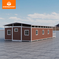 Maison Modulaire Préfabriquée Pliable Portable en Bois pour 1 à 4 Chambres, Petite Villa Capsule Extérieure Extensible, Conteneur Habitable