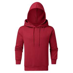 Vente en gros de pulls à capuche à manches longues personnalisés pour hommes 100% coton style de vêtements de rue teintés unis grande taille sweats à capuche vierges pour hommes - Product Image 2