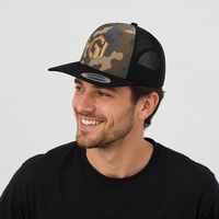 Casquette de baseball sportive en polyester de haute qualité avec broderie camouflage en maille, logo personnalisé en gros, casquette trucker 6 panneaux 112 Sports