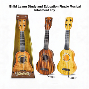 Puzle educativo <span class=keywords><strong>para</strong></span> niños, instrumento Musical de simulación, 4 cuerdas, guitarra clásica de madera, juegos - Product Image 3
