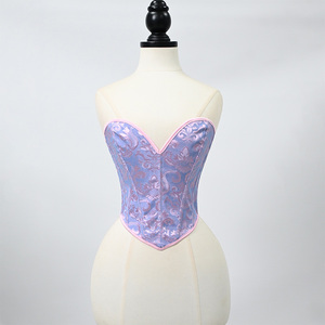Corsé de Brocado sin Tirantes para Mujer, Color Personalizado, Estilo Barroco, Jacquard, Escote Corazón, con Varillas, Moldeador de Cintura, para Bodas y Fiestas - Product Image 2