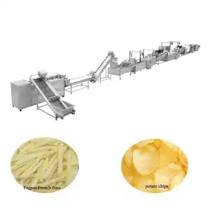 Long service life bag package chip making machines automatic large scale potato chips production line