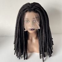 Cheveux humains brésiliens de vison 100% naturels Dreadlocks Perruques en dentelle complète 12 pouces Dreadlocks-perruque pour femmes et hommes