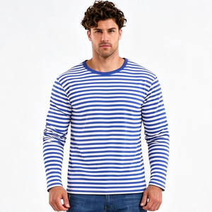 Casual Mens and <b>Womens</b> Wholesale Striped <b>T</b>-<b>shirt</b> 100% Cotton Custom Sailors Stripe <b>Long</b> Sleeve <b>t</b> <b>Shirt</b> <b>for</b> Unisex - Product Image 5