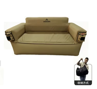 Canapé gonflable d'extérieur moderne et portable pour 2 personnes, pliable, imperméable, en tissu Oxford 900D avec chambre à air en PVC