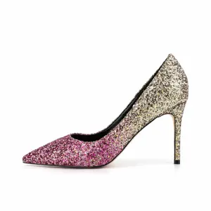 Stilvolle Stile Showy Glitter Leder High Hills Damen Party Schuhe Damen Classy Stilettos Glänzende Hochzeits schuhe für die Braut