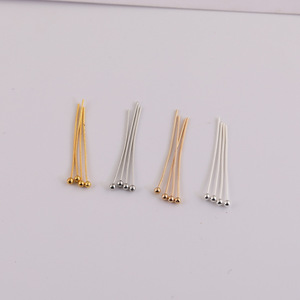 Aiguilles à tête ronde en cuivre plaqué or et argent pour la fabrication de boucles d'oreilles, accessoires de bijouterie 77019 - Product Image 5