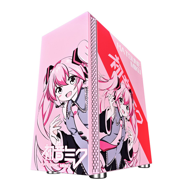 ATX Mid Tower Gaming Computer Case with Glass Side Panel and USB 3.0