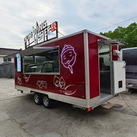 Chariot de vente de raviolis surélevé 5,5 m en PRV à double essieu avec chambre froide
