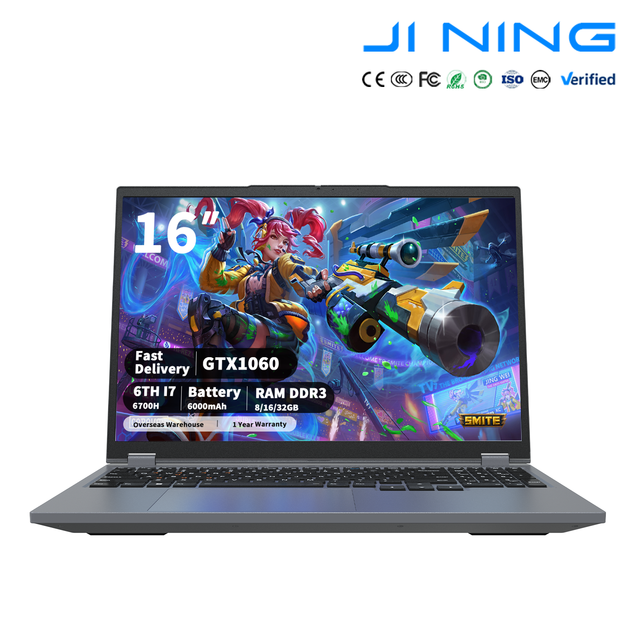 New 16 Inch Gaming Laptop Intel I7 6700H P106 6GB DDR3 16GB 1TB SSD GTX 1060 6000mAh Backlit Keyboard Windows 10/11