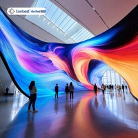 Panneau d'écran vidéo LED flexible cylindrique intérieur P1.8 P2 P2.5, forme personnalisée, écran d'affichage LED incurvé pour la publicité