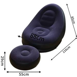 <b>Inflatable</b> Bean Bag <b>Sofa</b> with Footstool Teardrop Shape PVC Modern Reclining Outdoor Chair for Camping and Leisure - Product Image 4
