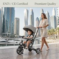 Tricycle bébé réglable OEM avec cadre pliable 9 en 1 et dossier réversible pour l'apprentissage de la conduite des tout-petits