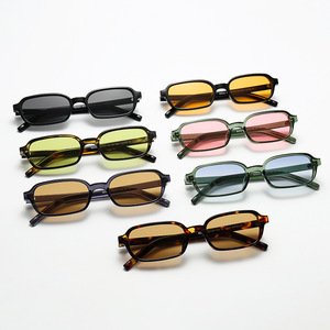 复古男女通用时尚小矩形太阳镜定制标志电脑眼镜奢华高品质UV400眼镜渐变镜片 - Product Image 2