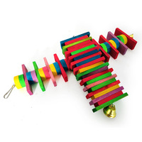 Jouets de luxe multicolores écologiques pour perroquets, blocs de bois classiques avec plumes, bâtonnets à mâcher pour oiseaux, conures, perruches, calopsittes, perruches africaines