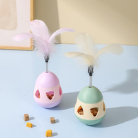 Distributeur de friandises 2-en-1 et jouet pour chat en forme de plume