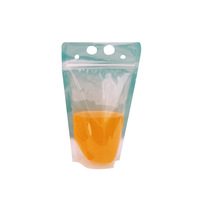 Sac à boisson transparent jetable universel pour boissons chaudes et froides sac à jus à emporter auto-scellant sac à main en plastique avec paille